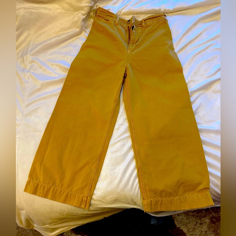Free people mustard wide leg pant
